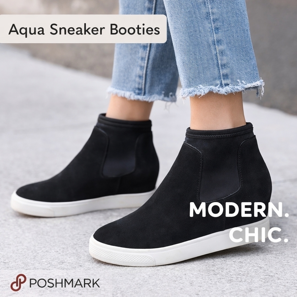 Aqua Black Sneaker Booties 8.5